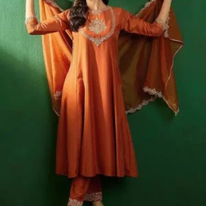 sangria embroidered boat neck kurta