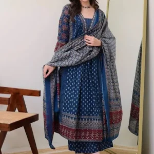 kalini floral printed v neck anarkali kurti
